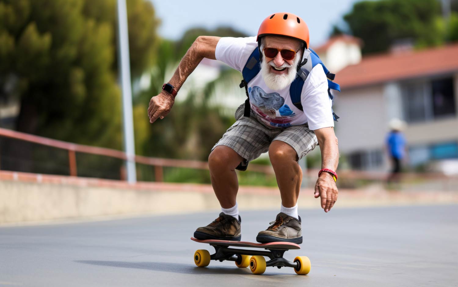 hombre mayor practicando skate en tenerife